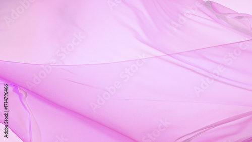 Smooth elegant colorful transparent cloth separated on white background.