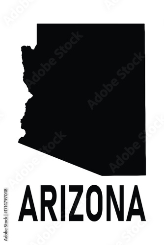 Arizona State Map Silhouette Illustration
