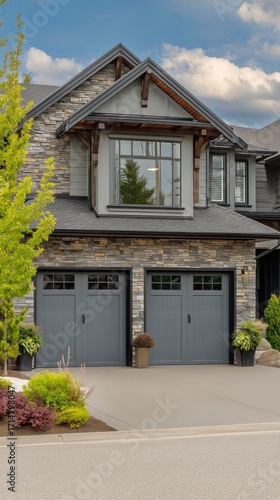 Beautiful Modern Home With Stone Facade and Landscaped Garden