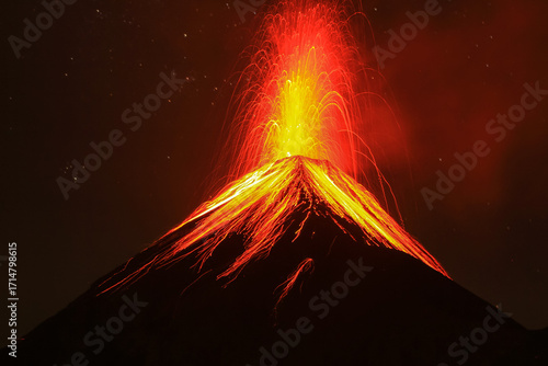 Obraz na plátne Erupting Volcán Fuego, Guatemala