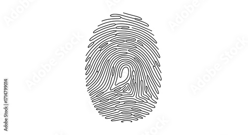 Fingerprint illustration in black and white on a plain background  