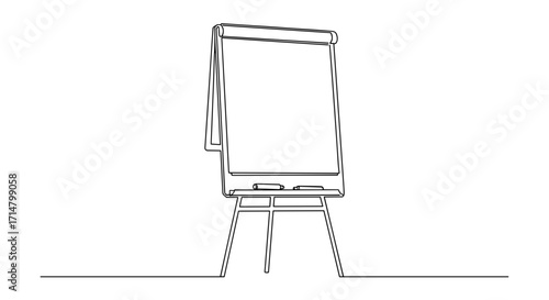 Simple easel with blank notepad on stand in minimal style  