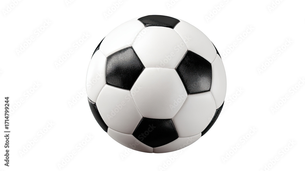 Fototapeta premium 3D Realistic Illustration of Classic Football Soccer Ball on White Background