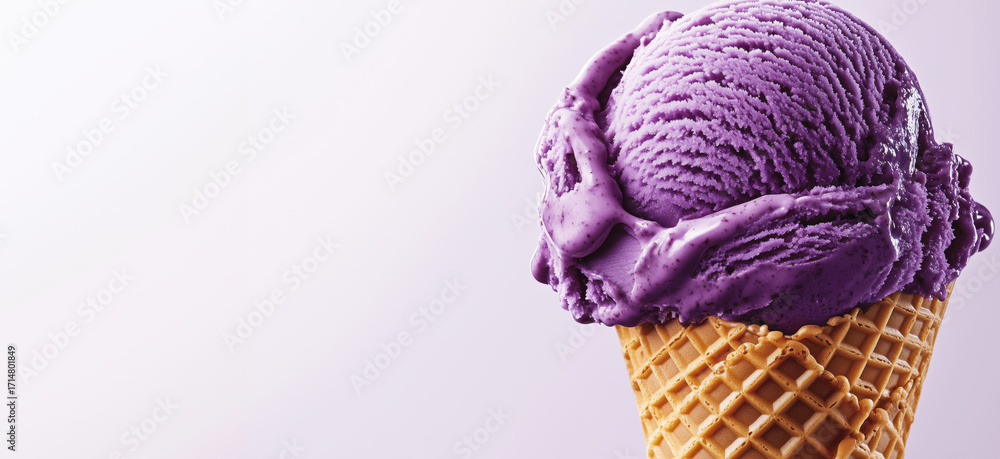 custom made wallpaper toronto digitalDelicious purple ice cream scoop in waffle cone with soft texture and vibrant color, detailed image