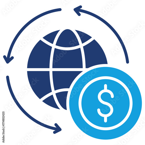 Economy Flat Blue Icon
