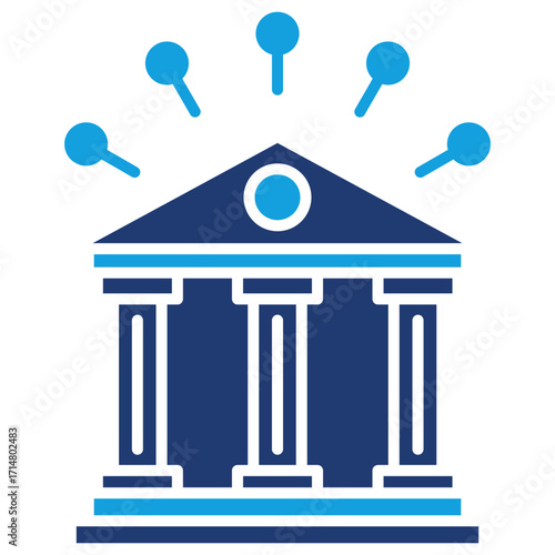 Sector Of Society Flat Blue Icon
