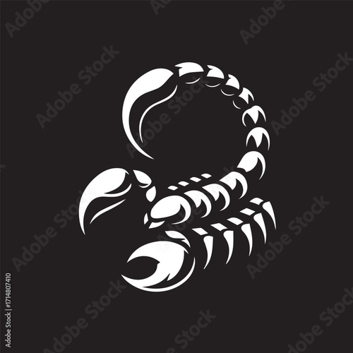 black and white scorpion vector logo