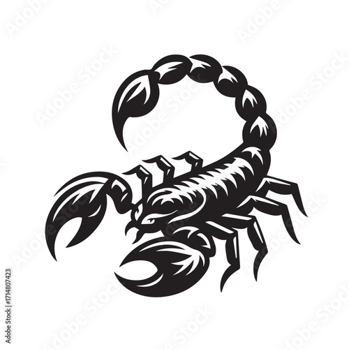 black and white scorpion vector logo