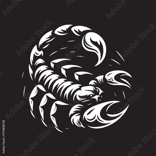 black and white scorpion vector logo