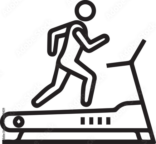 Treadmill Running Icon – Cardio Exercise Vector for Fitness and Gym Training