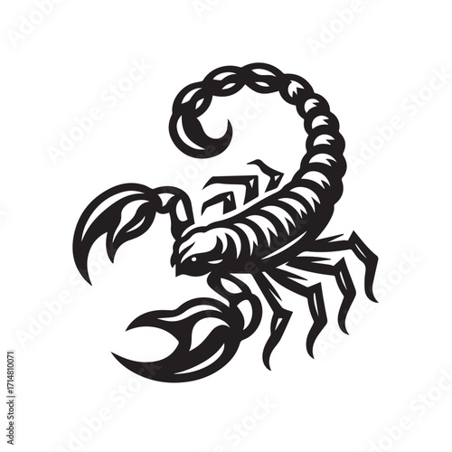 black and white scorpion vector logo