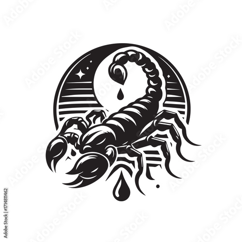 black and white scorpion vector logo