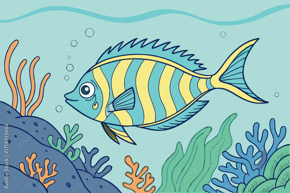 Naklejka premium fish in the sea