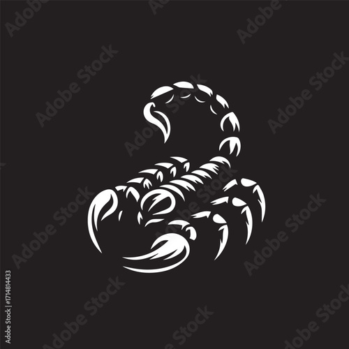 black and white scorpion vector logo