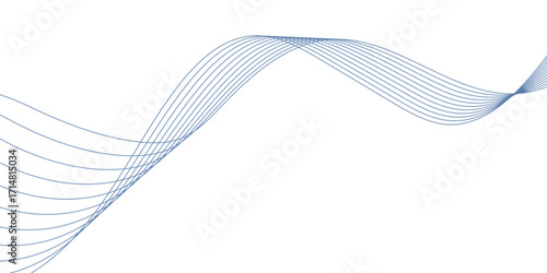 Business curve lines in transparent background. Frequency sound wave lines and technology and curvy line art wavy flowing concept. Striped ribbons vector background with lines. Vector illustration