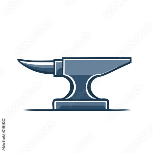 Anvil icon illustration in the white background, suitable for various design. A sturdy metal anvil with a smooth, curved horn