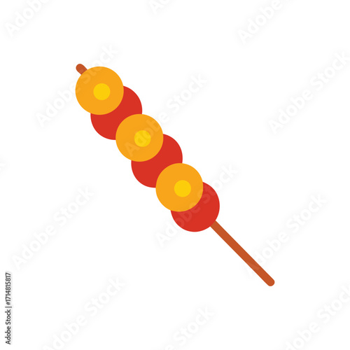 A delicious sate skewer vector art illustration
