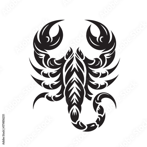 black and white scorpion vector logo