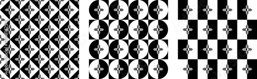 black and white new mexico flag pattern set. vector illustration
