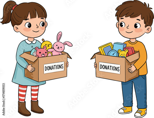 PrintChildren, donation, kindness, charity, giving, cardboard boxes, stuffed animals, books, helping others, community, generosity, volunteer, support, sharing, education, teamwork, childhood, social 
