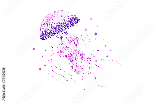 vector illustration of a pink and white jellyfish