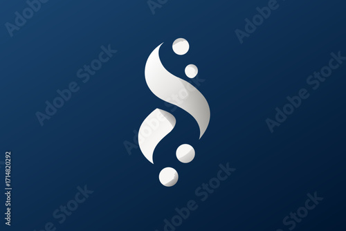 yin yang symbol with blue background