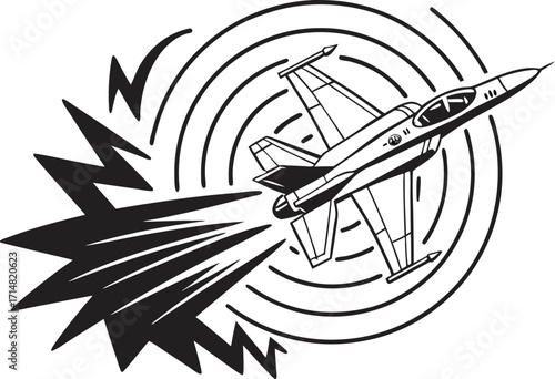  jet fighter aircraft with sonic boom
