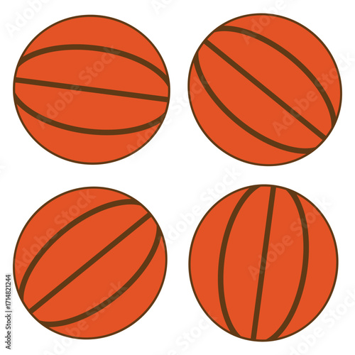 Basketball icon. Basketball sports equipment on white  background. basketball symbols in different views. Vector illustration.eps10 