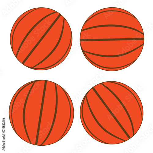 Basketball icon. Basketball sports equipment on white  background. basketball symbols in different views. Vector illustration.eps10 