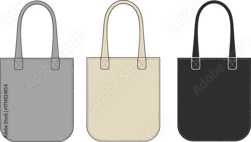 tote, bag, handbag, shopper, accessory, fashion, clothing, apparel, garment, handle, stitch, seam, casual, stylish, plain, minimal, vector, design, sketch, illustration