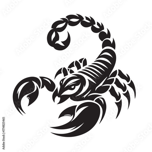 black and white scorpion vector logo