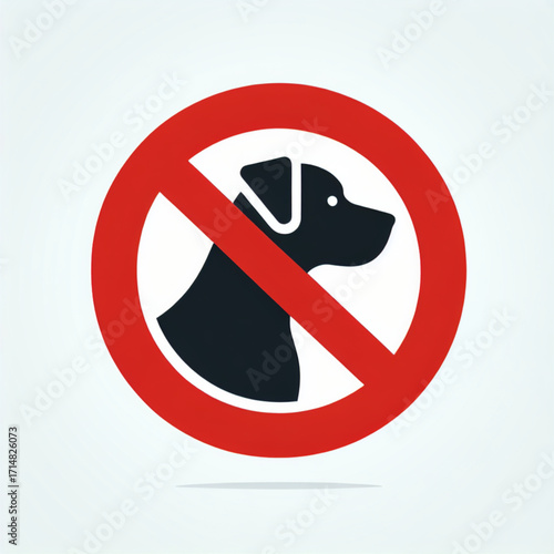 Vector icon set of forbidden signs, including no smoking and no dogs, isolated on a white background with a red circle