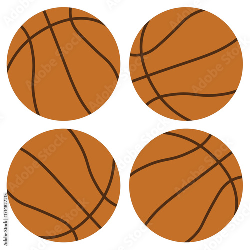 Basketball icon. Basketball sports equipment on white  background. basketball symbols in different views. Vector illustration.eps10 