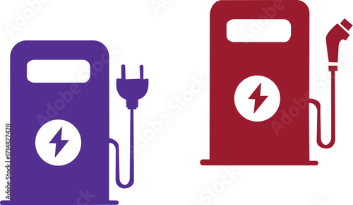 Charging vehicle plug icons set,Electric vehicle charging point icons. EV car, green hybrid vehicle charging station symbol. charging station icon, electric vehicle charging device