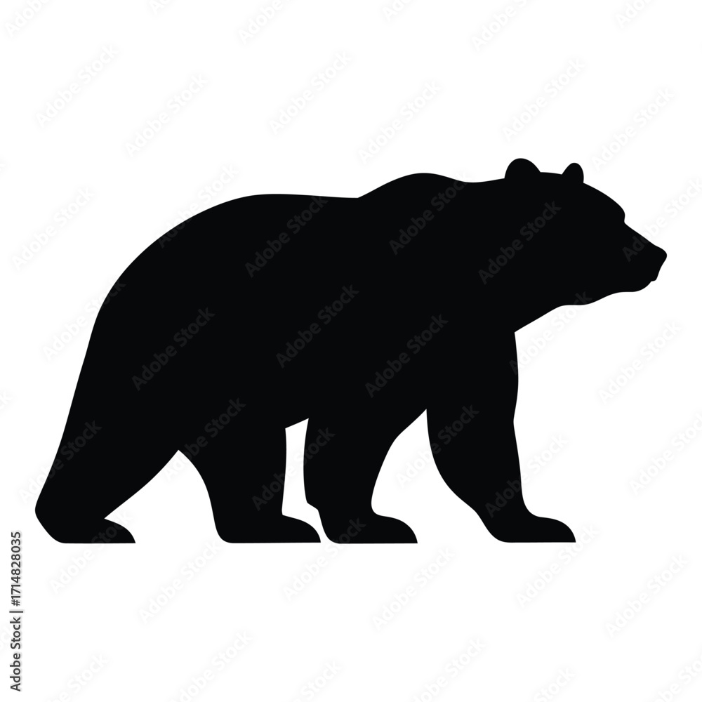 Fototapeta premium A striking black bear form shown in a bold silhouette