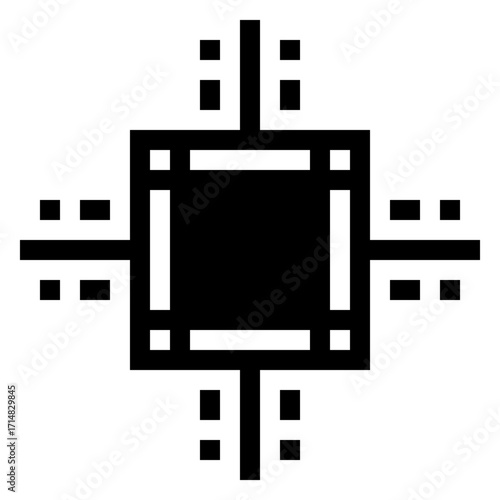 Icono de chip. Procesador y tecnología digital. Ilustración vectorial
