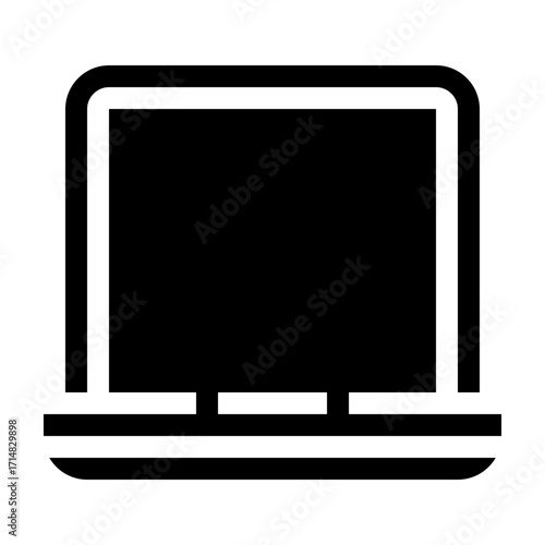 Icono de laptop. Computadora portátil y tecnología digital. Ilustración vectorial