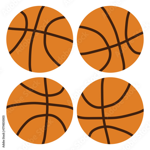 Basketball icon. Basketball sports equipment on white  background. basketball symbols in different views. Vector illustration.eps10 