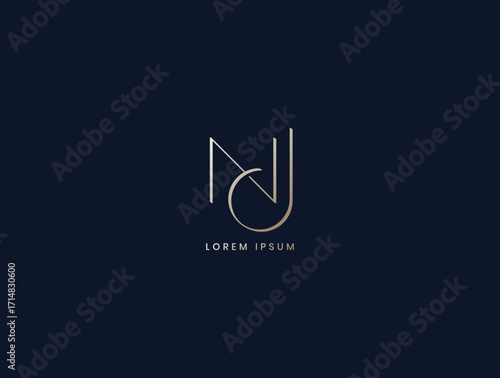 nJ letter minimal logo design, jn lettermark, nj fashion brand logo