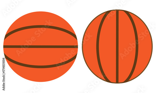 Basketball icon. Basketball sports equipment on white  background. basketball symbols in different views. Vector illustration.eps10 