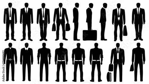 Diverse business professionals showcase modern attire and confident stances for corporate branding needs