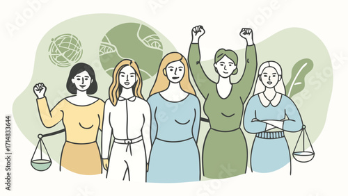 Group of women Group of women supporting each other and fighting for rights isolated on white background femiporting each other and fighting for rights isolated on white background feminism concept