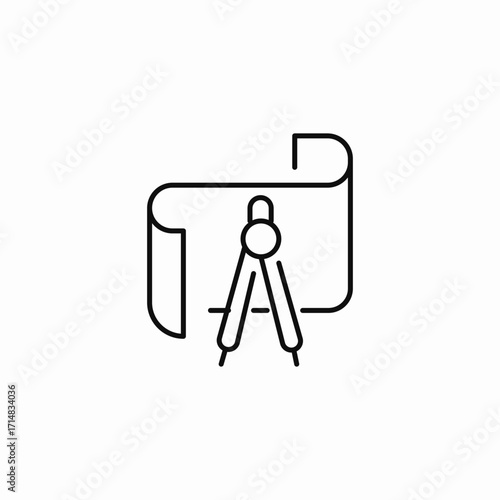 architectural design blueprint icon sign vector
