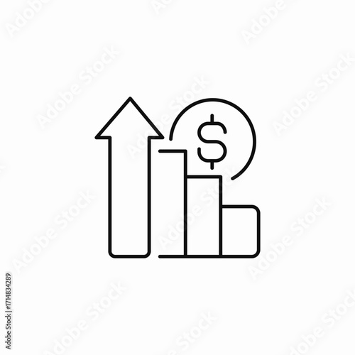 business growth chart icon sign vector