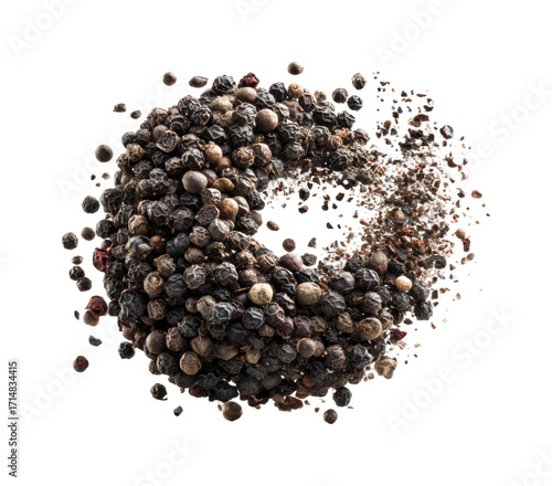 Spicy black pepper grains kitchen food PNG, isolated on transparent background
