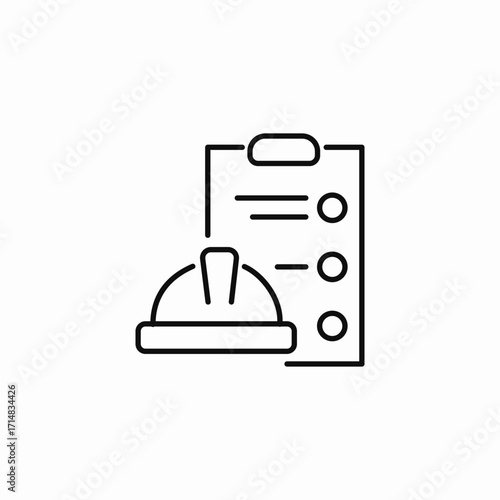 construction safety checklist icon sign vector