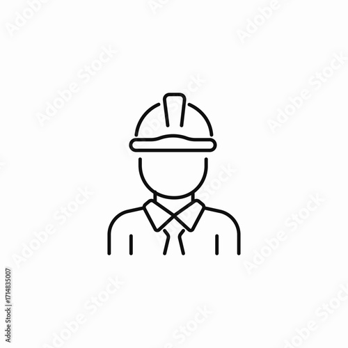 engineer or foreman in hardhat icon sign vector