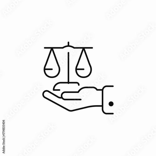 hand with scales icon sign vector