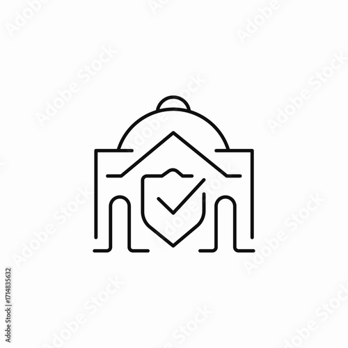 home security shield icon sign vector