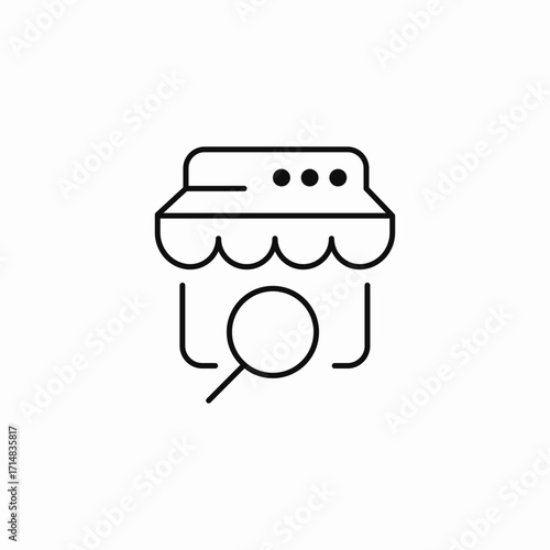 magnifying glass store icon sign vector